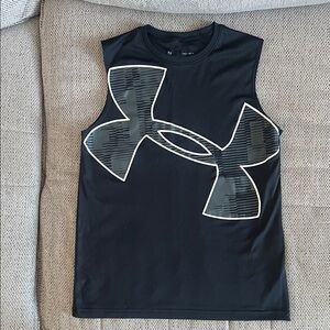 Under Armour Boys Black and Gray Graphic Tank